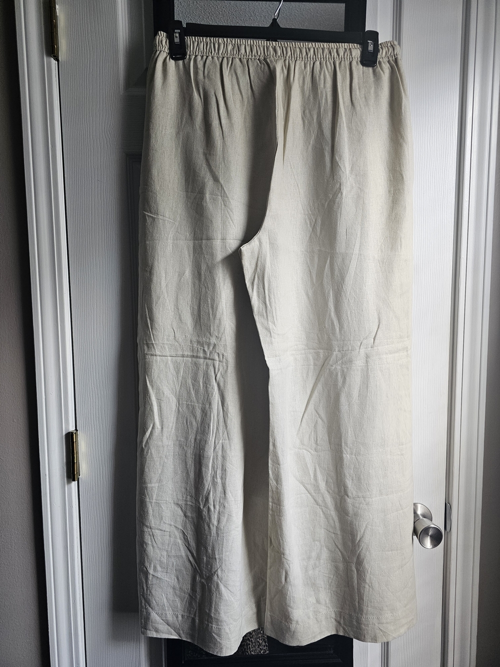 Max Studio Cream Linen-Blend Wide Leg Drawstring Pants - Picture 5 of 6